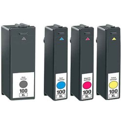 Lexmark 100XL  Black/Cyan/Magenta/Yellow High Capacity Ink Cartridges Full Set